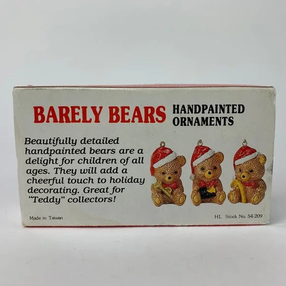 Vintage Barely Bears Ornaments Christmas Around the World Holiday Hand Painted - Picture 7 of 8